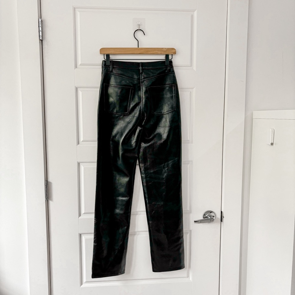 NEW Aritzia Wilfred Melina Pant Vegan Leather High Rise Straight Leg - Picture 7 of 9